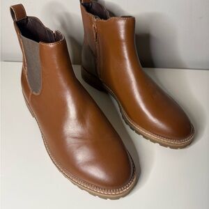 Lands' End Women's Tan Leather Ankle Boots